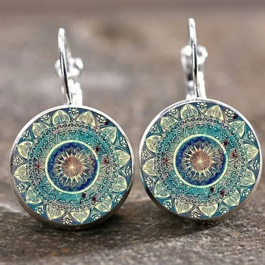 Ronde retro mandala-armbanden in goud