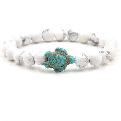 Exclusieve natuurstenen armbanden met schildpad | Goud