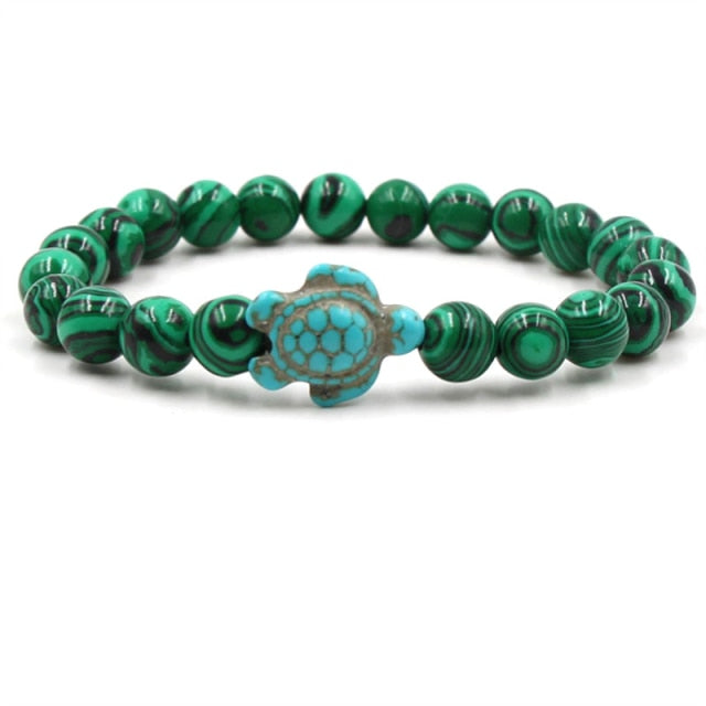 Exclusieve natuurstenen armbanden met schildpad | Goud