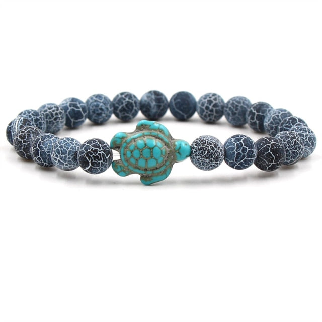 Exclusieve natuurstenen armbanden met schildpad | Goud