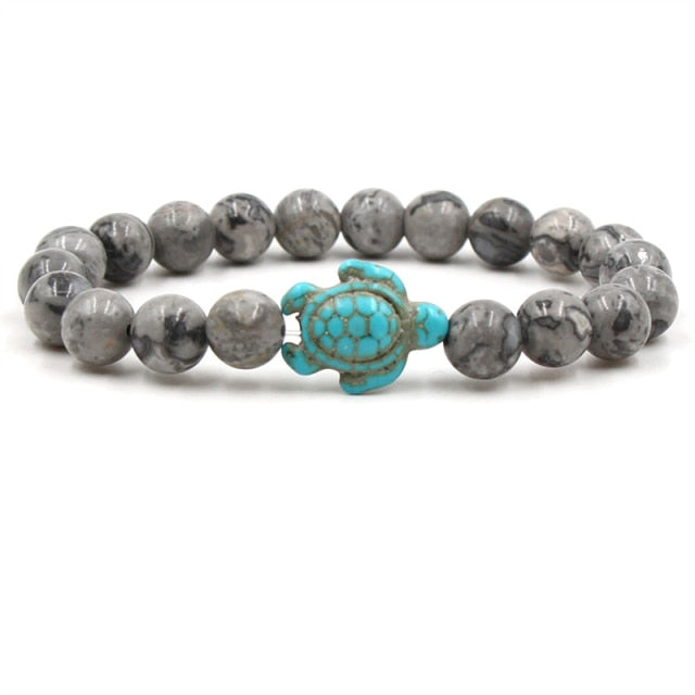 Exclusieve natuurstenen armbanden met schildpad | Goud