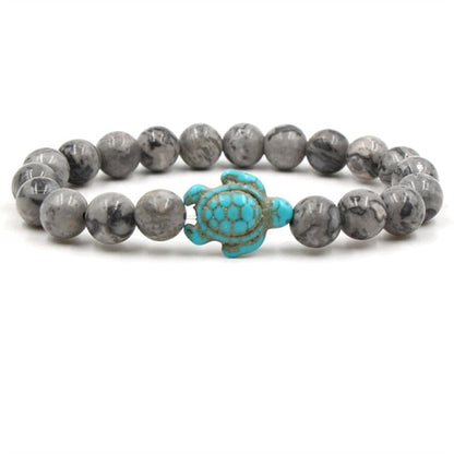 Exclusieve natuurstenen armbanden met schildpad | Goud