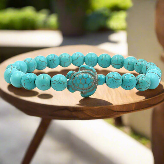 Exclusieve natuurstenen armbanden met schildpad | Goud