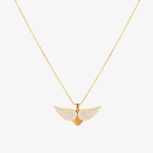 Ketting Verheven Engelenvleugels in goud