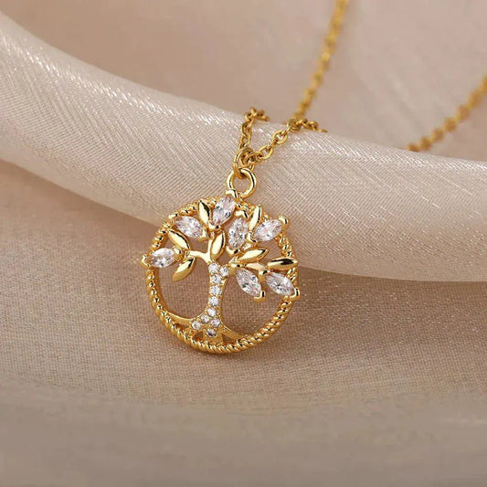 Glinsterende levensboomketting | Goud