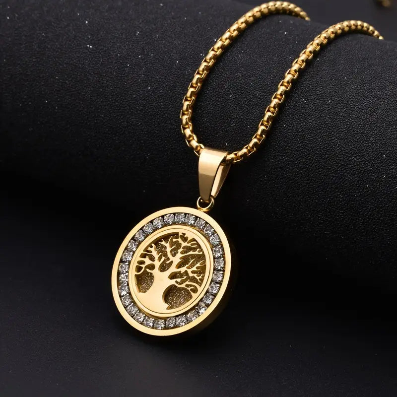 Luxe glinsterende levensboomketting in goud