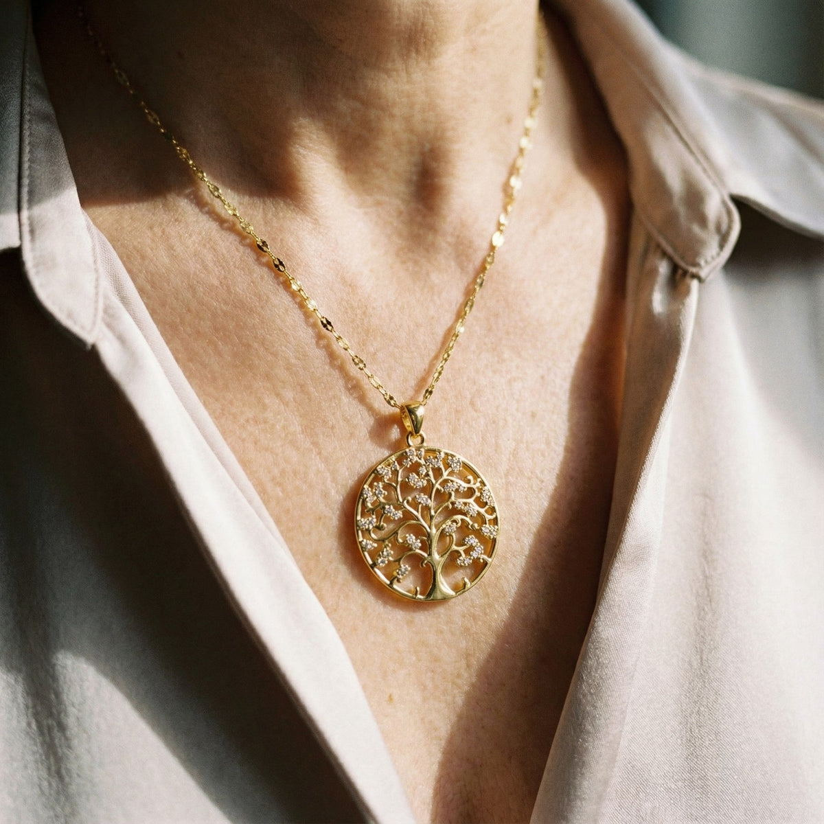 Levensboomketting in goud