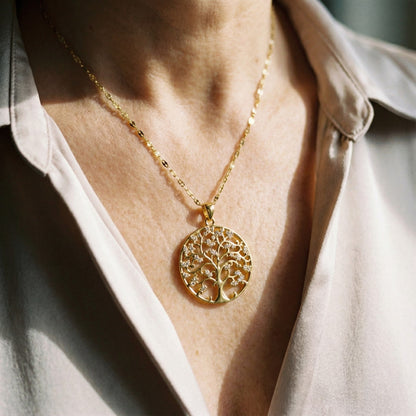 Levensboomketting in goud