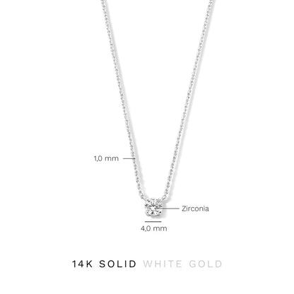 Ketting Cléa met steen in wit goud