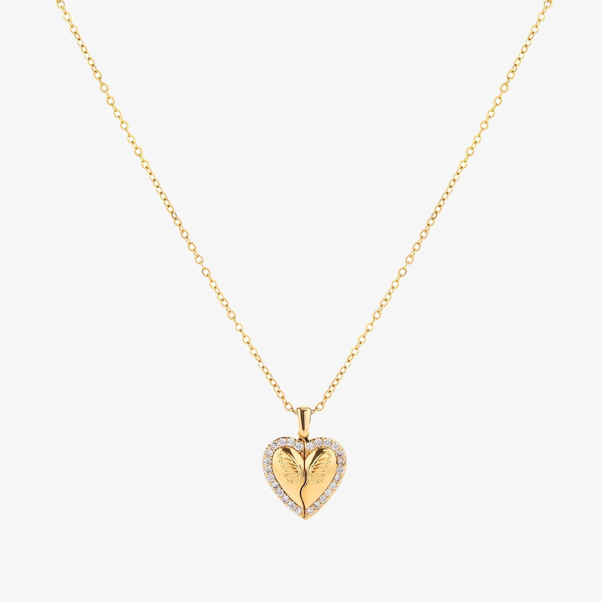 Vlinderhart-ketting in goud