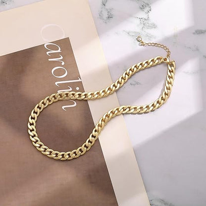 Cubaanse ketting met grove schakels in goud