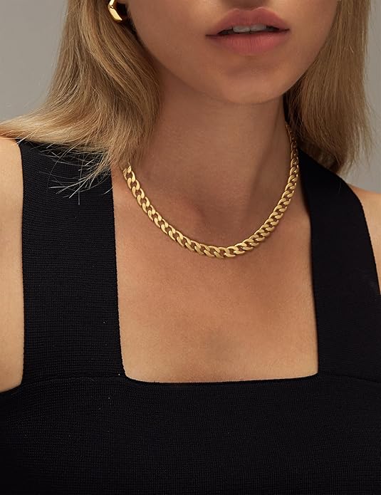 Cubaanse ketting met grove schakels in goud