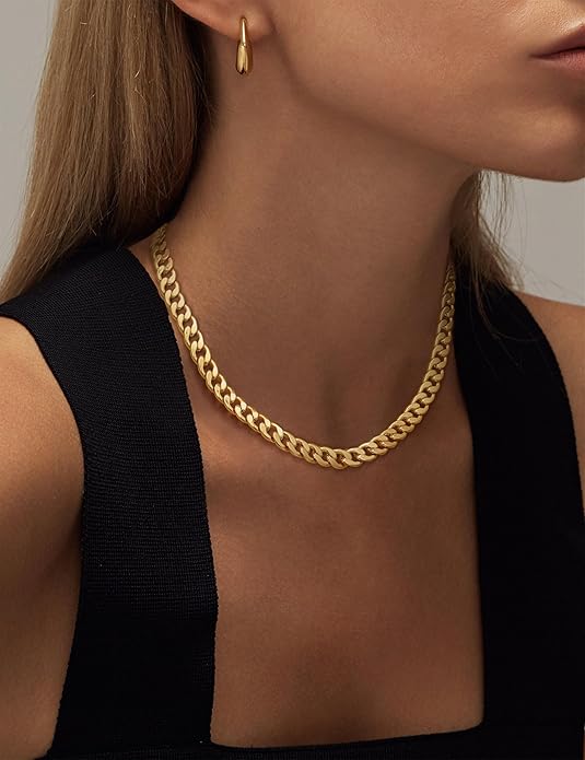 Cubaanse ketting met grove schakels in goud