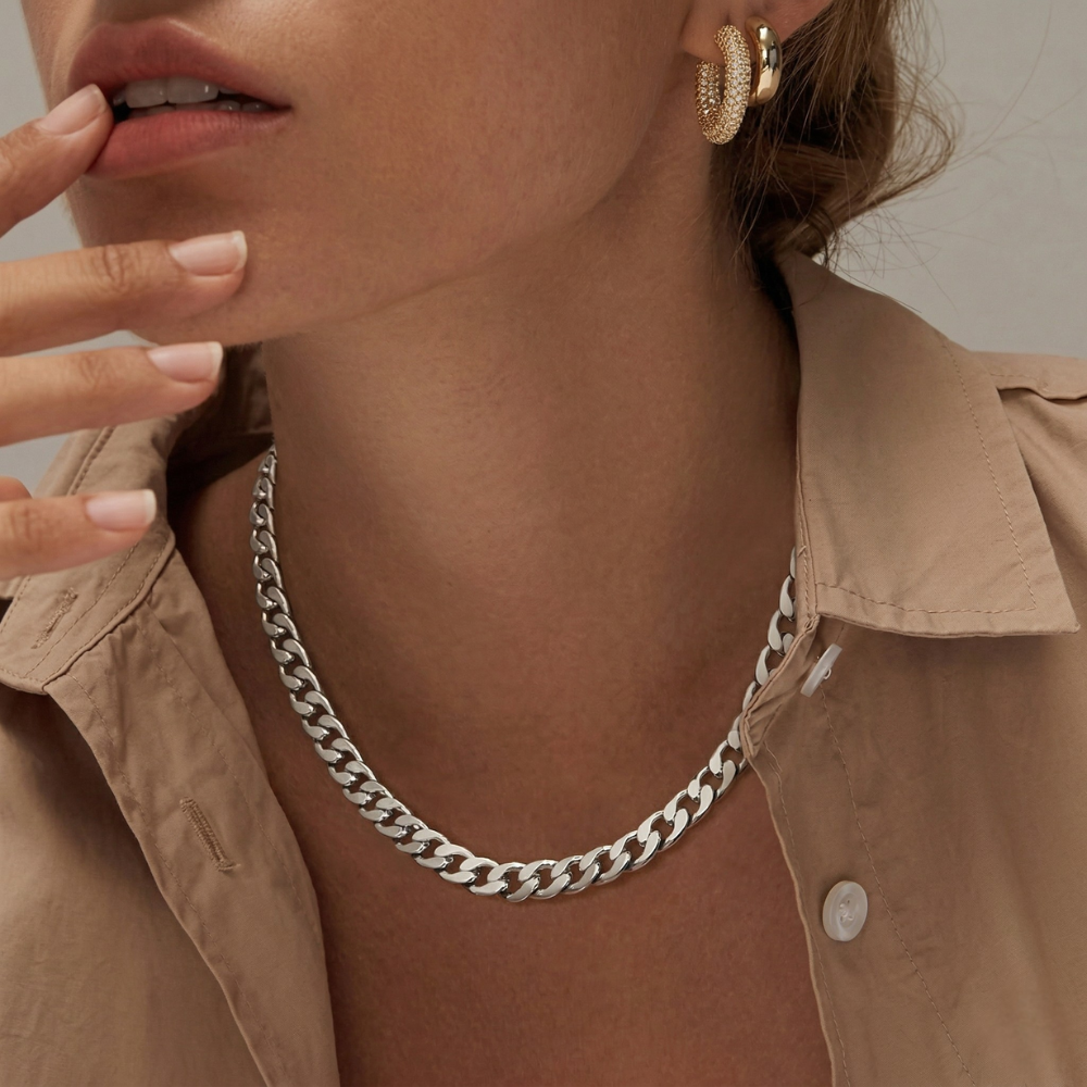 Cubaanse ketting met grove schakels in goud