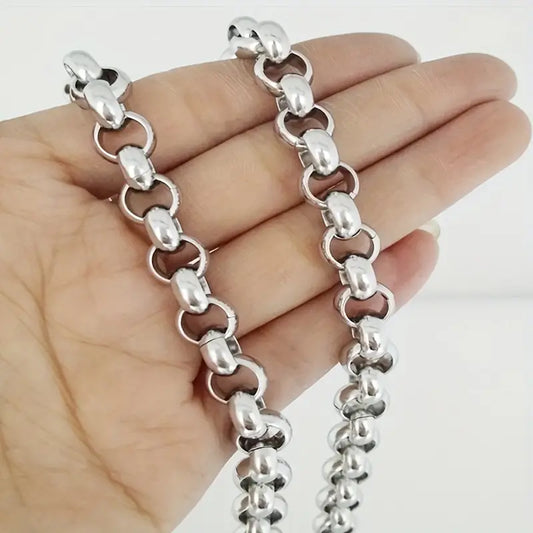 Elegante handgemaakte roestvrijstalen ketting | Witgoud
