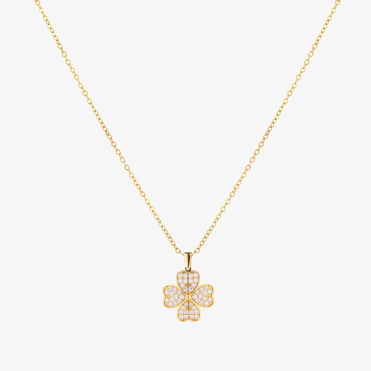 Bloemhart-ketting in goud