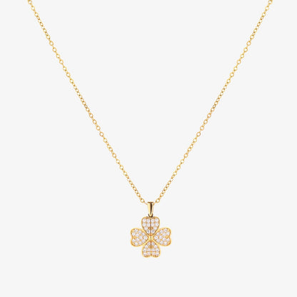 Bloemhart-ketting in goud