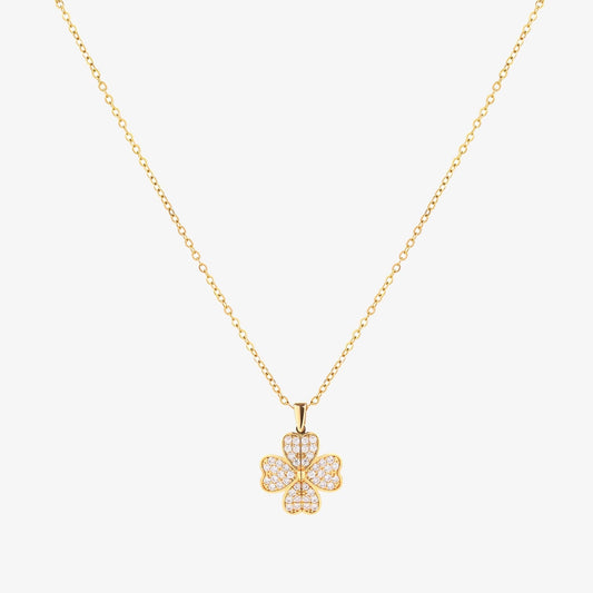 Bloemhart-ketting in goud
