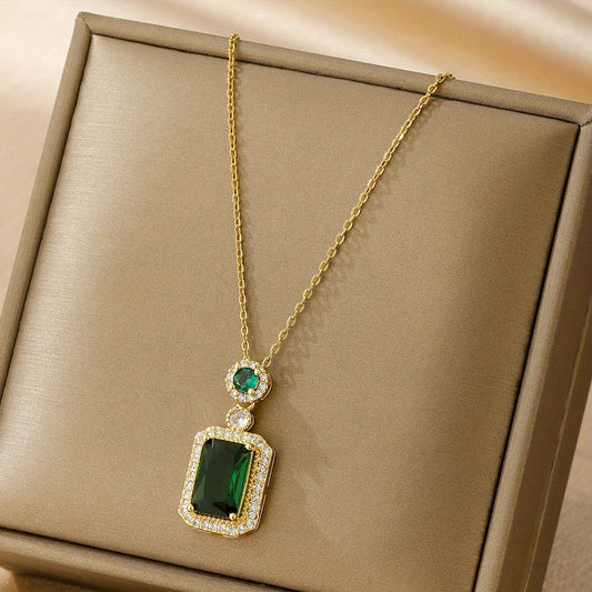 Ketting Greta met smaragdsteen | Goud