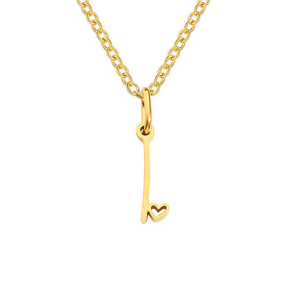 Initialenketting met hart in goud