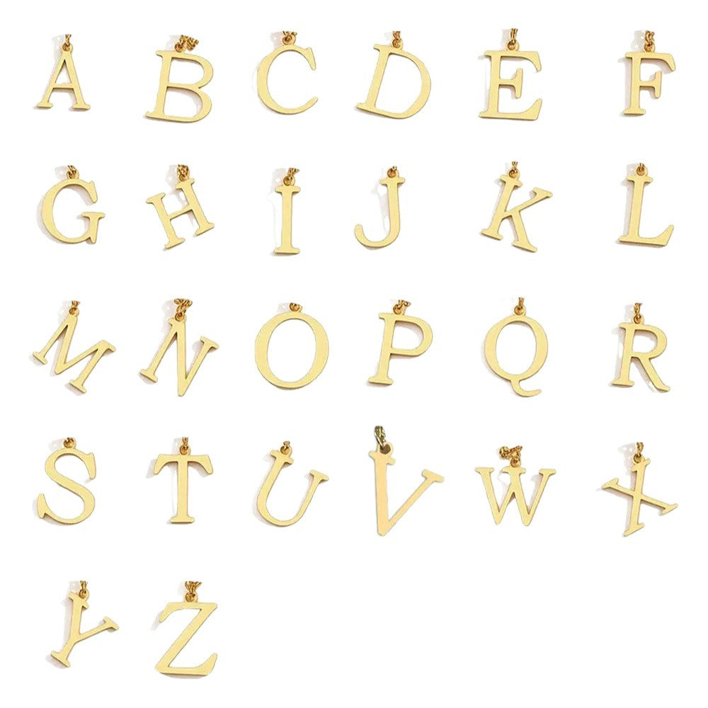 Gelaagde initialenketting in goud