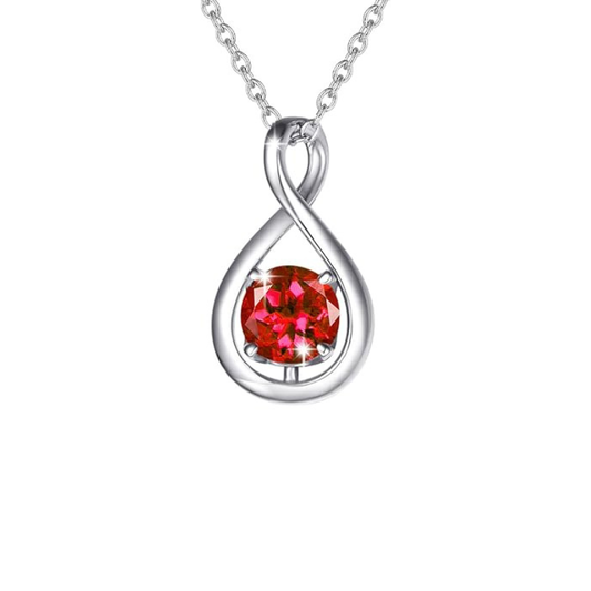 Robijn infinity-hangerketting in wit goud