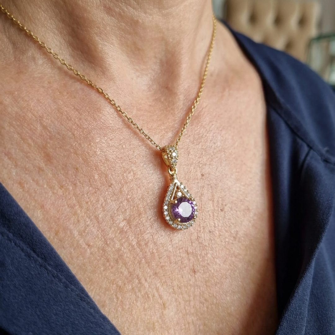 Ketting met halohanger Lavena in goud