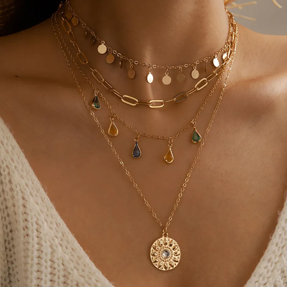 Retro zonneketting in goud