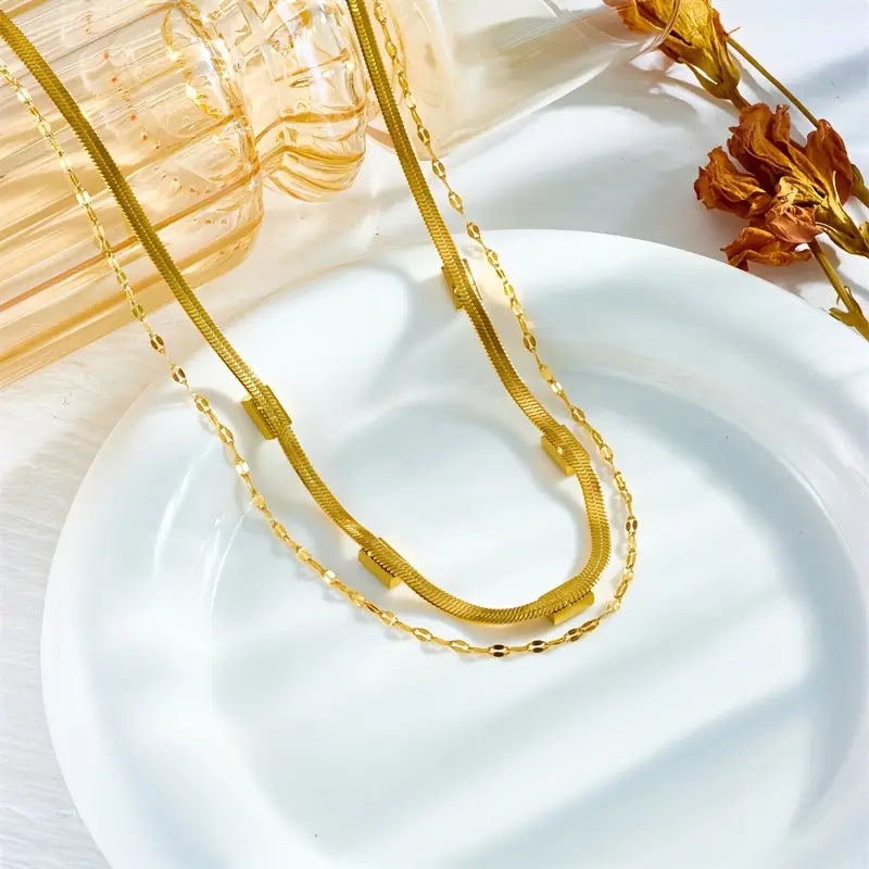 Retro dubbellaagse ketting Sorella in goud