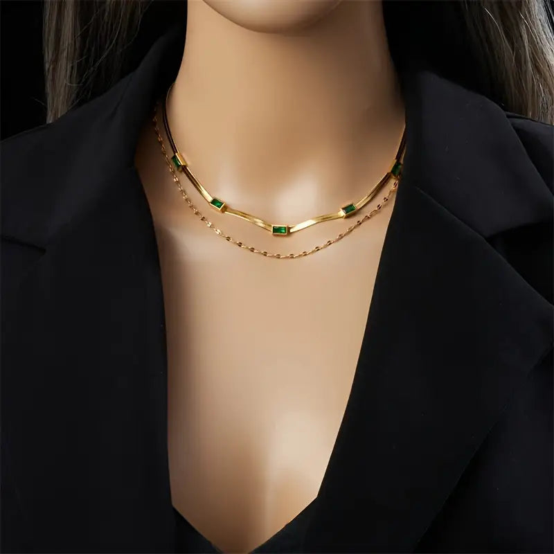 Retro dubbellaagse ketting Sorella in goud