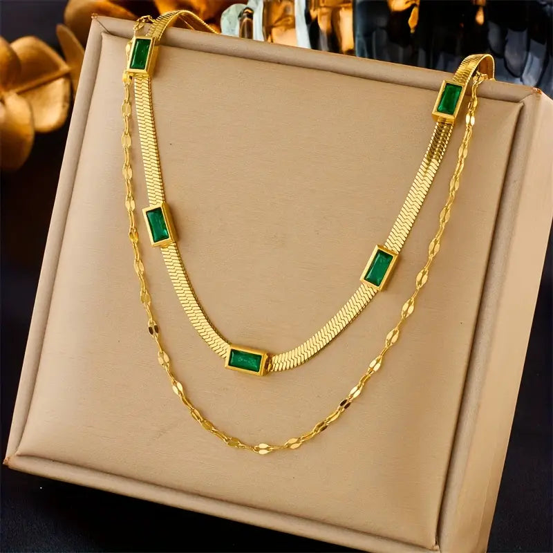 Retro dubbellaagse ketting Sorella in goud