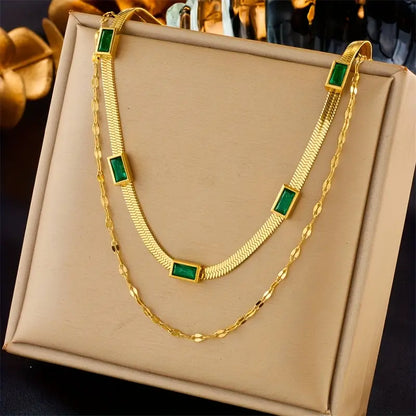 Retro dubbellaagse ketting Sorella in goud