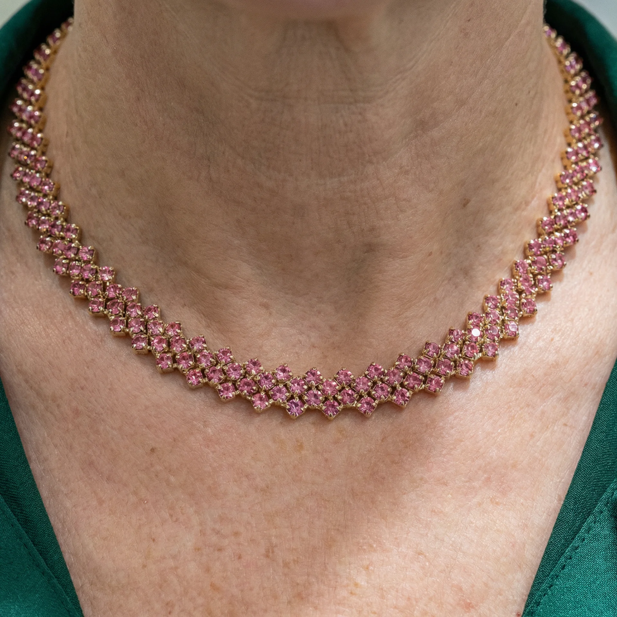 Roze ketting Gloed in goud