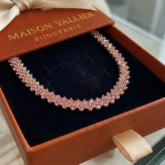 Roze ketting Gloed in goud