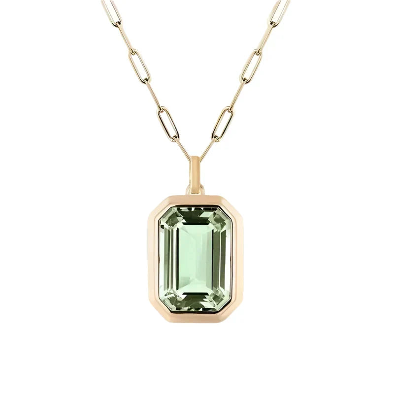 Ketting Sofia met smaragdsteen in goud