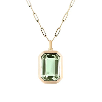 Ketting Sofia met smaragdsteen in goud