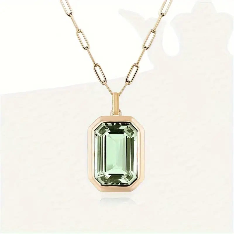 Ketting Sofia met smaragdsteen in goud
