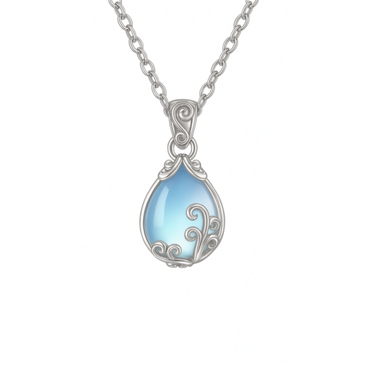 Ketting Fleur met maansteen | Goud