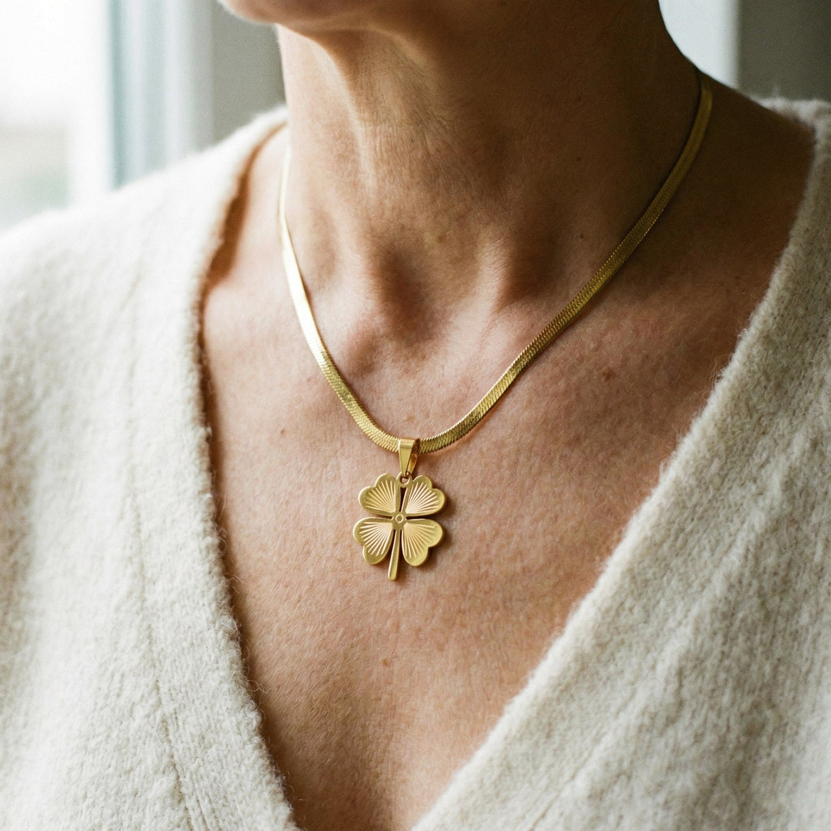 Klaverketting in goud
