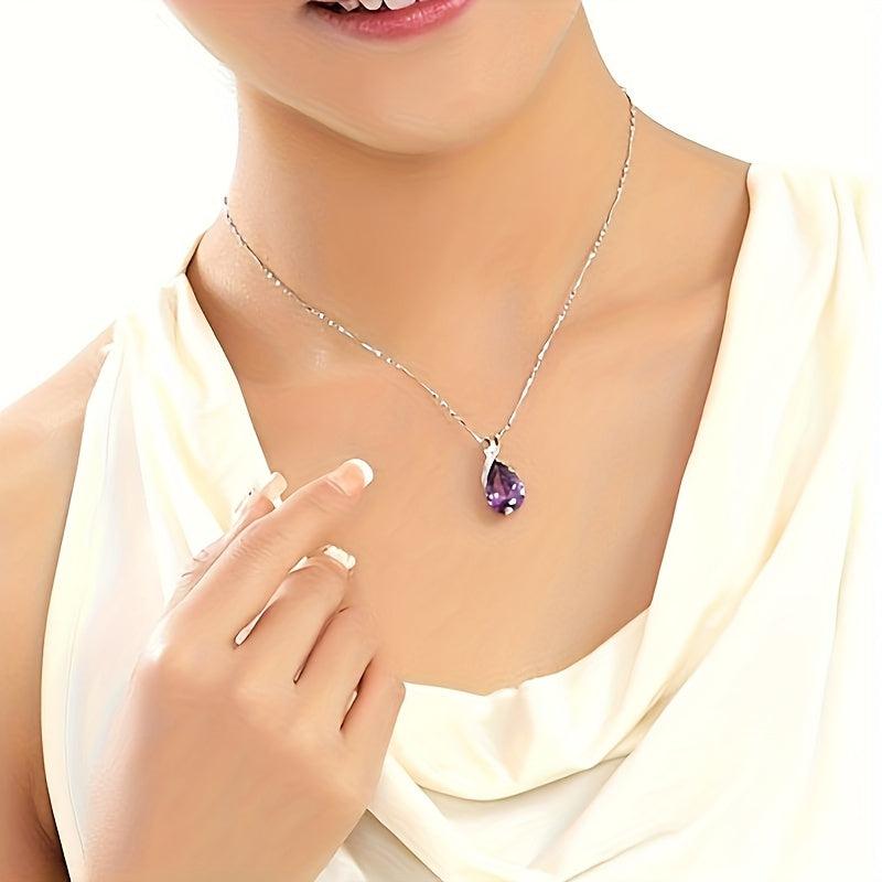 Ketting Verena met amethist in goud