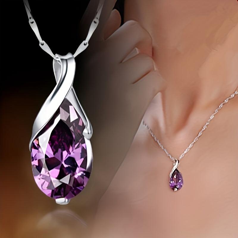 Ketting Verena met amethist in goud