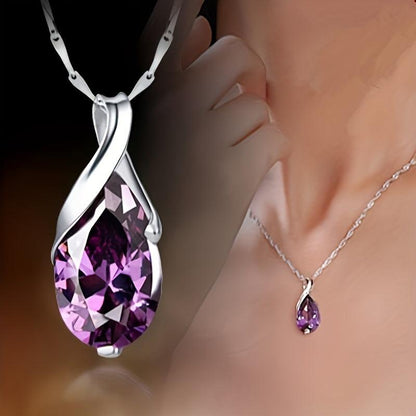 Ketting Verena met amethist in goud