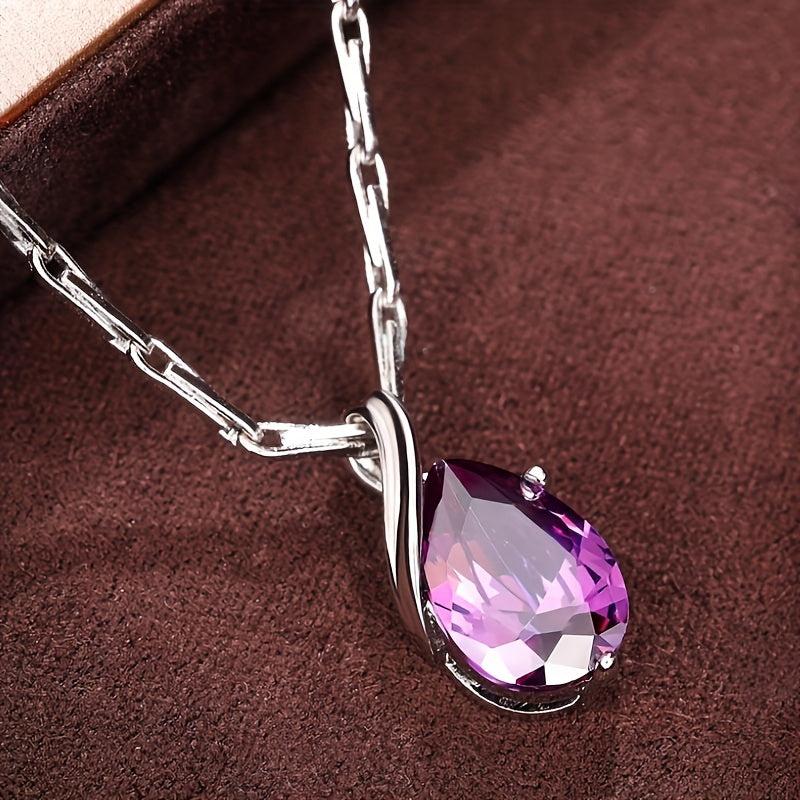 Ketting Verena met amethist in goud
