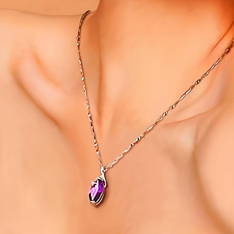 Ketting Verena met amethist in goud