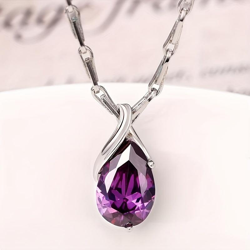 Ketting Verena met amethist in goud