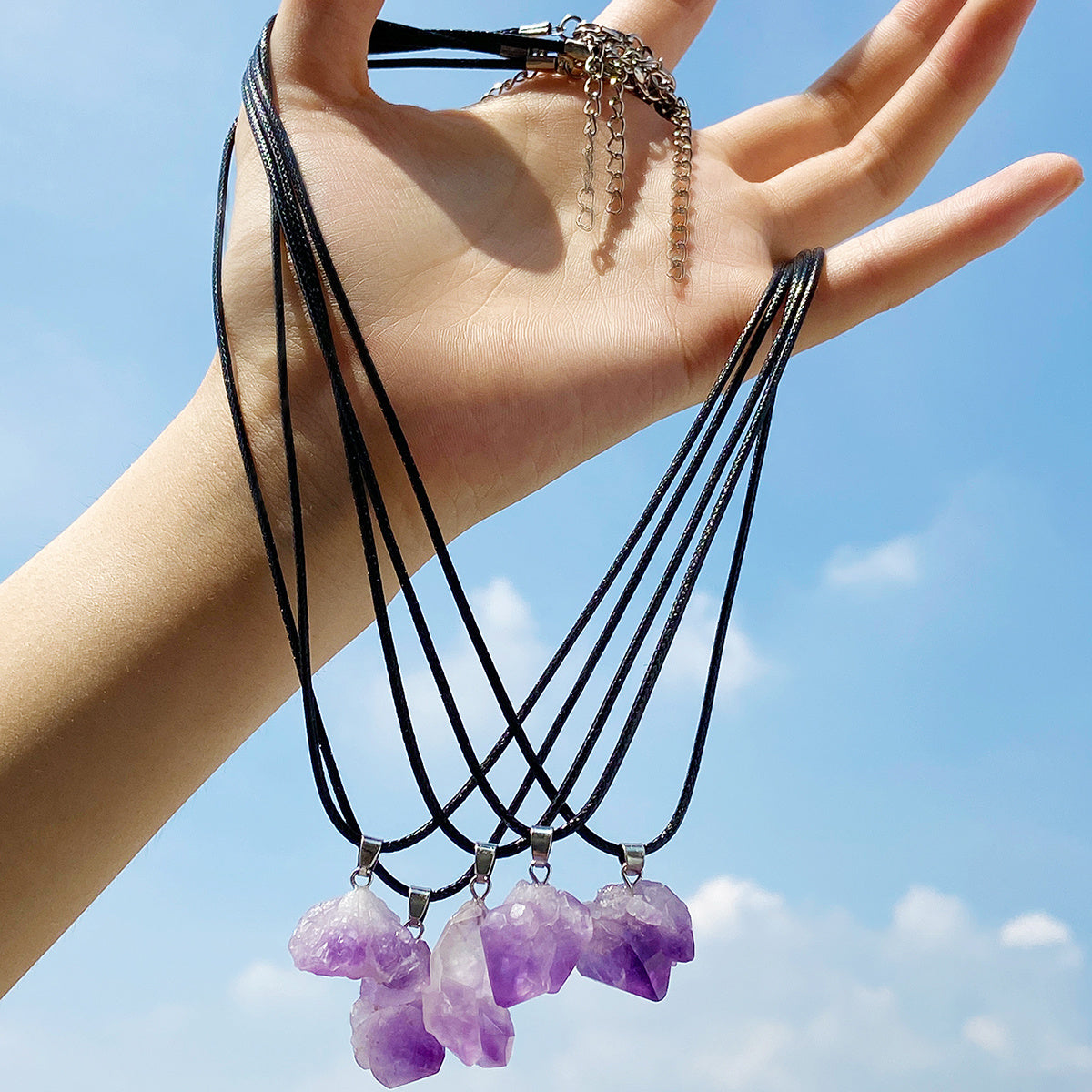 Amethist ketting Xana in goud