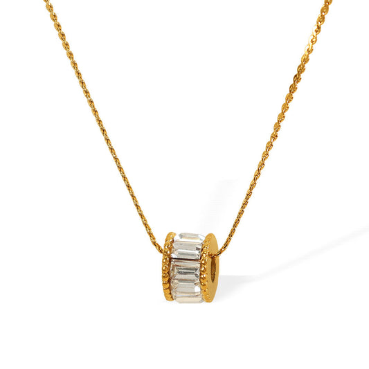 Ketting Élina met gepolijste kralen in goud