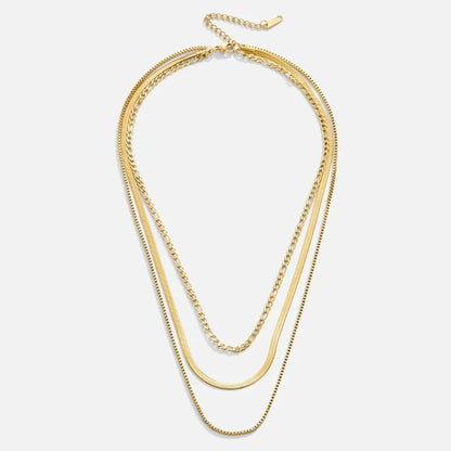 Gelaagde ketting Vienne in goud