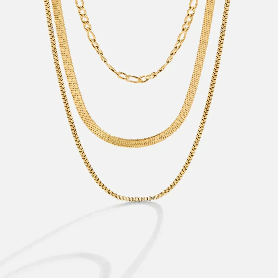 Gelaagde ketting Vienne in goud