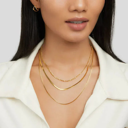 Gelaagde ketting Vienne in goud